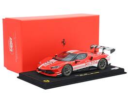 2023 Ferrari 296 Challenge #32 "Launch Version" Red with White with CASE Ltd Edition to 296 pieces 1/18 Model Car by BBR