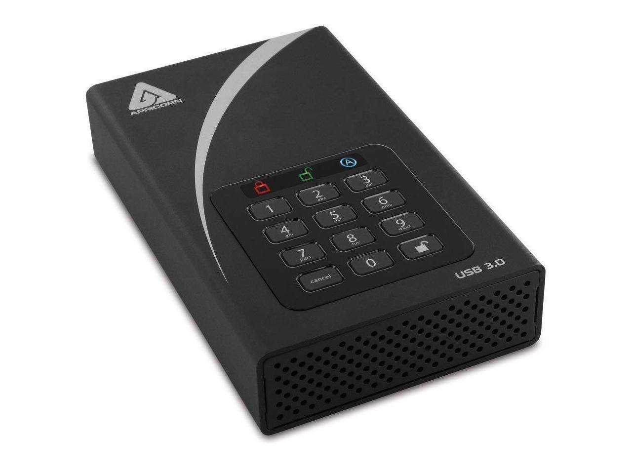 APRICORN A3 del 2 abc 6 mne 1 5 ki 9 4 WAye ghi 8 THM 7 piers o cancel 3.0 USB