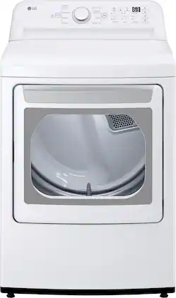 LG - 7.3 Cu. Ft. Ultra Large Rear Control Electric Dryer with Sensor Dry and LoDecibel Quiet Operation - White