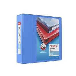 Staples - Heavy Duty 4" 3-Ring View Binder, D-Ring - Periwinkle