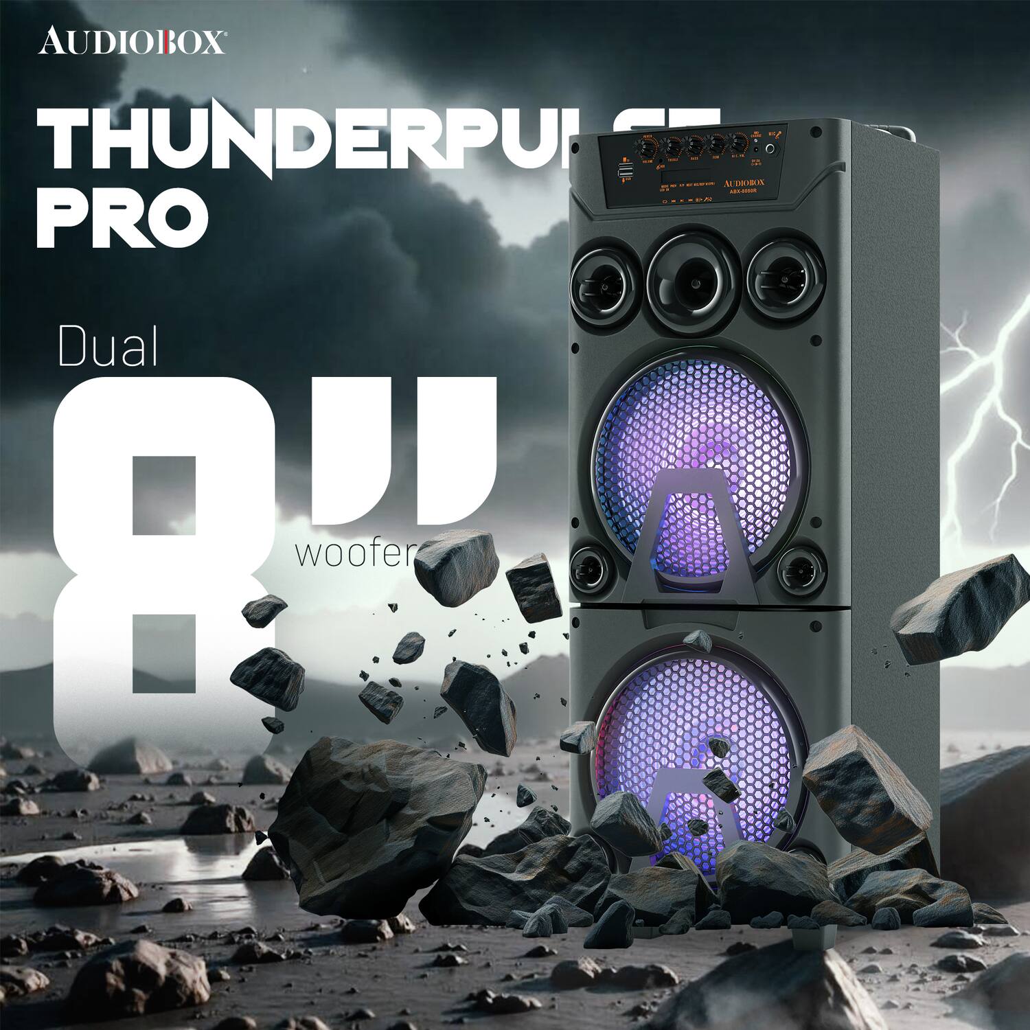 AUDIOBOX  
THUNDERPUP PRO  
Dual 8" woofer