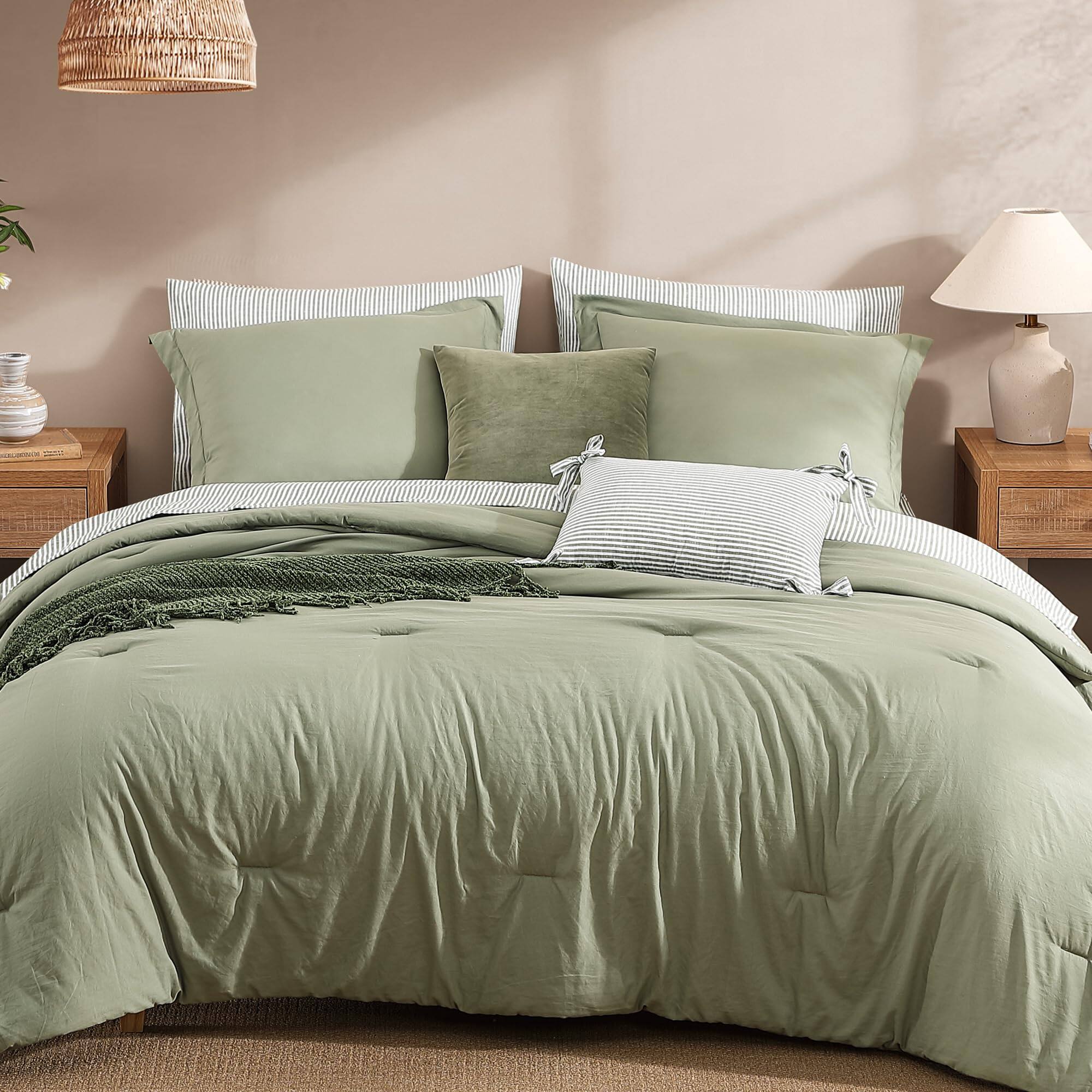 Olive Green-7Piece-King(102”X90'')