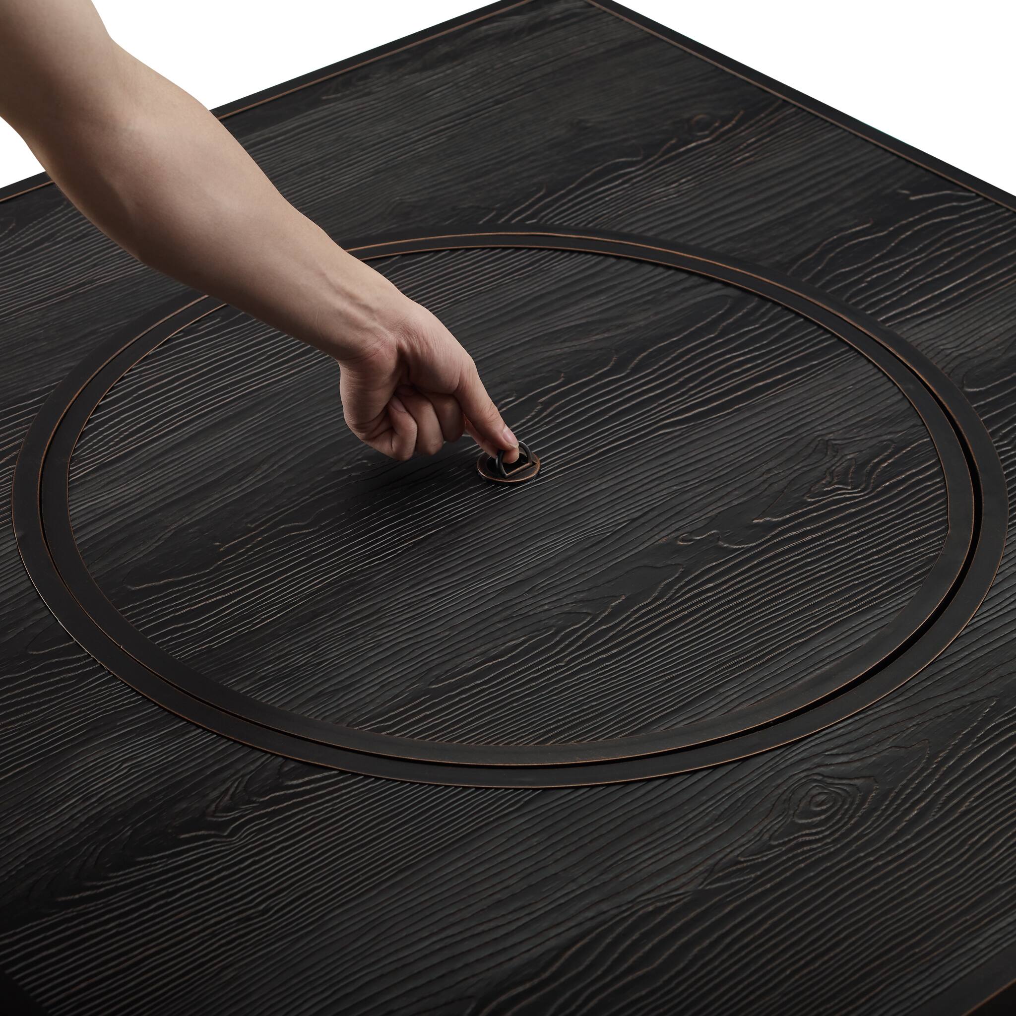 Alt View 17. Fire Sense - ﻿Yorke Square Aluminum LPG/NG Fire Pit - Antique Bronze.