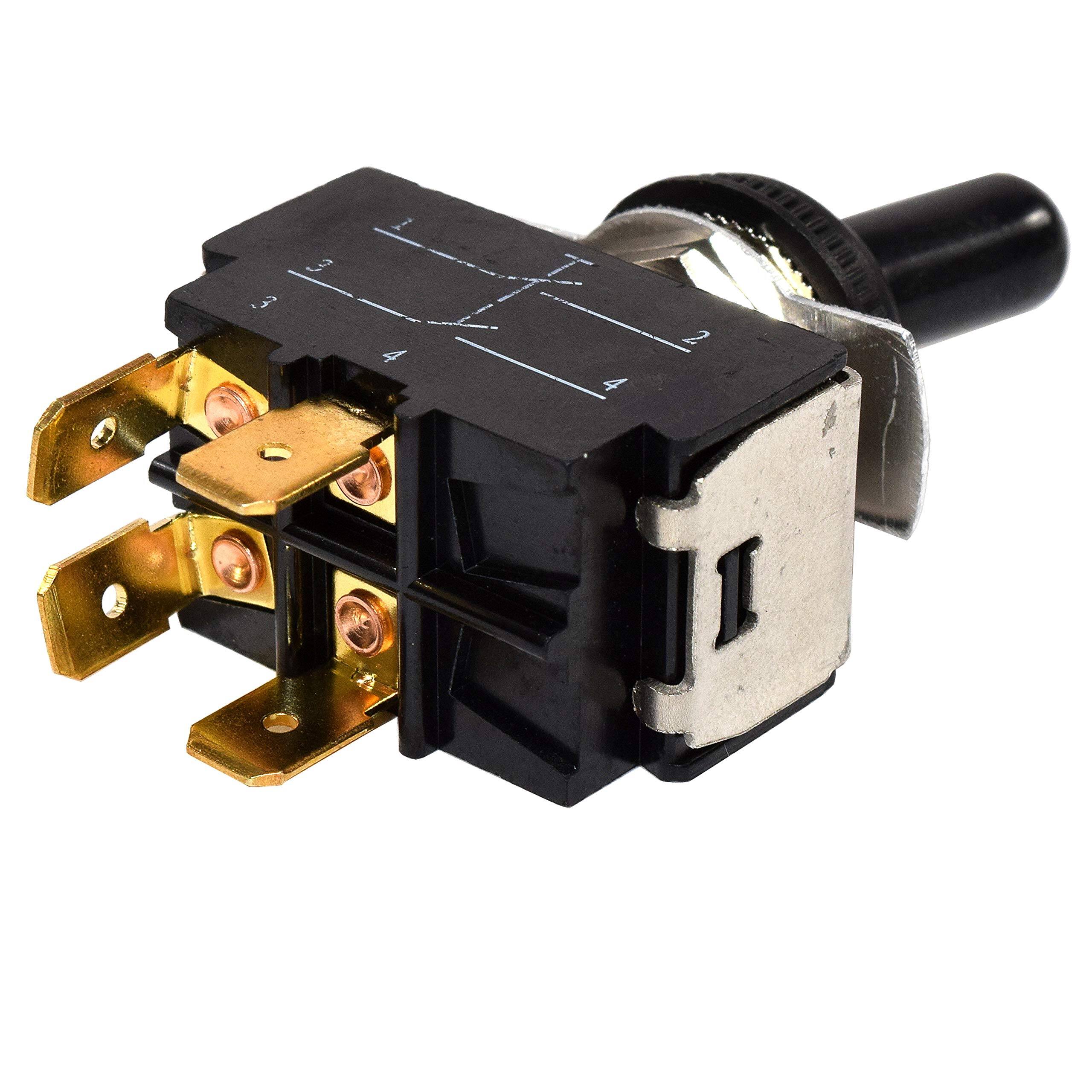 Angle. HQRP - 4-Pin ON-OFF Toggle Switch Replacement 2 HP 125-277 V 20/15 A for MK Diamond 154310 MK-100/MK-101 - black.
