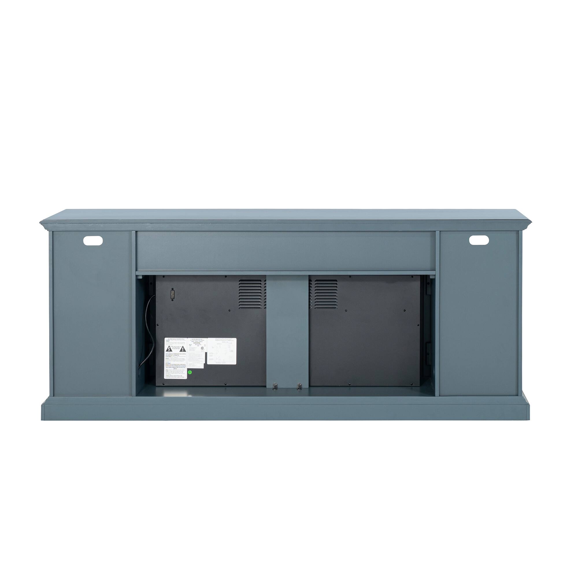 Alt View 2. Vaczon - 74" Fireplace TV Stand with Electric Fireplace, Entertainment Center Media Console with Storage Cabinets for Living Room - Blue Gray.