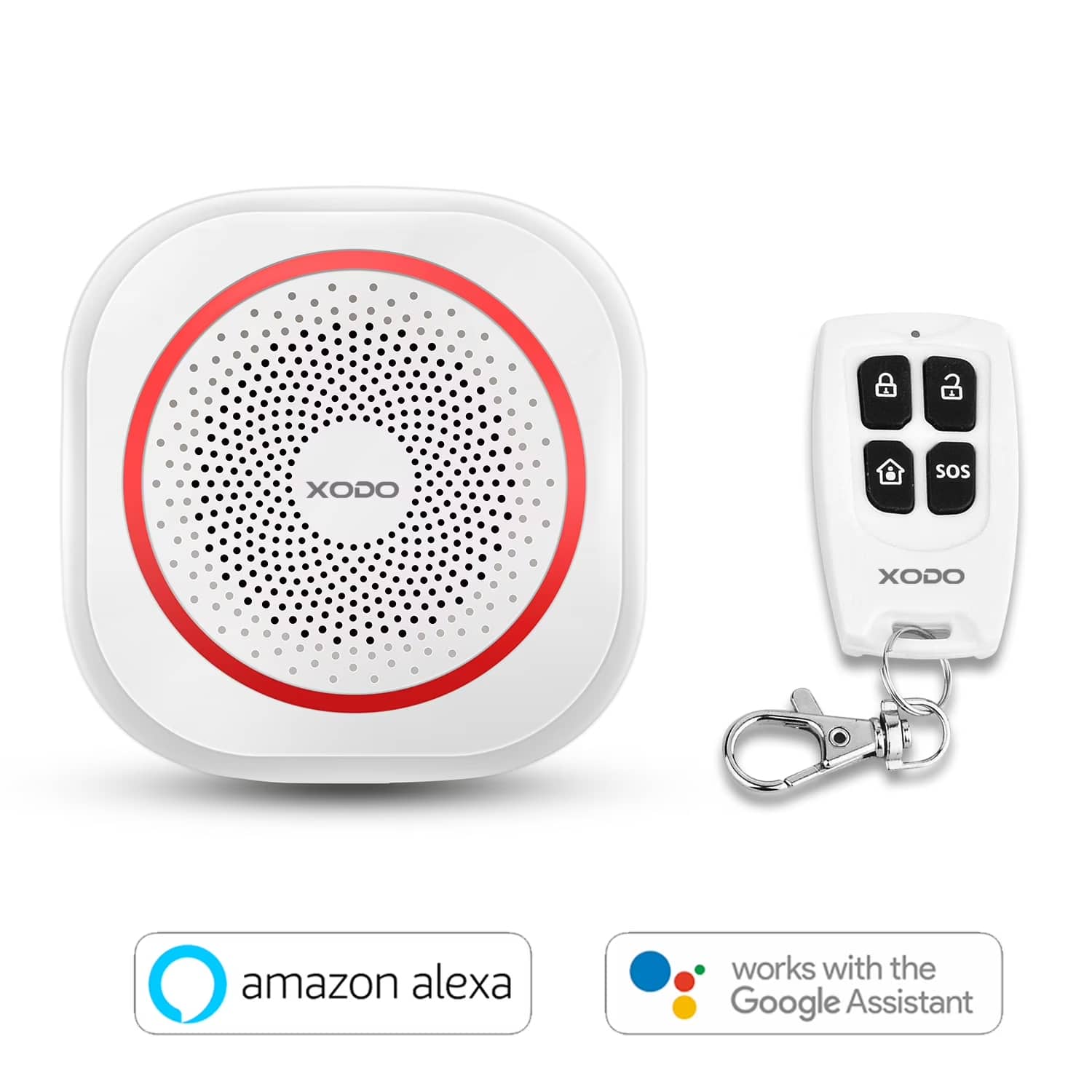 XODO - SA2 Smart Wi-Fi Home Security Alarm System – 90dB Siren, LED Flash, Alexa & Google Assistant