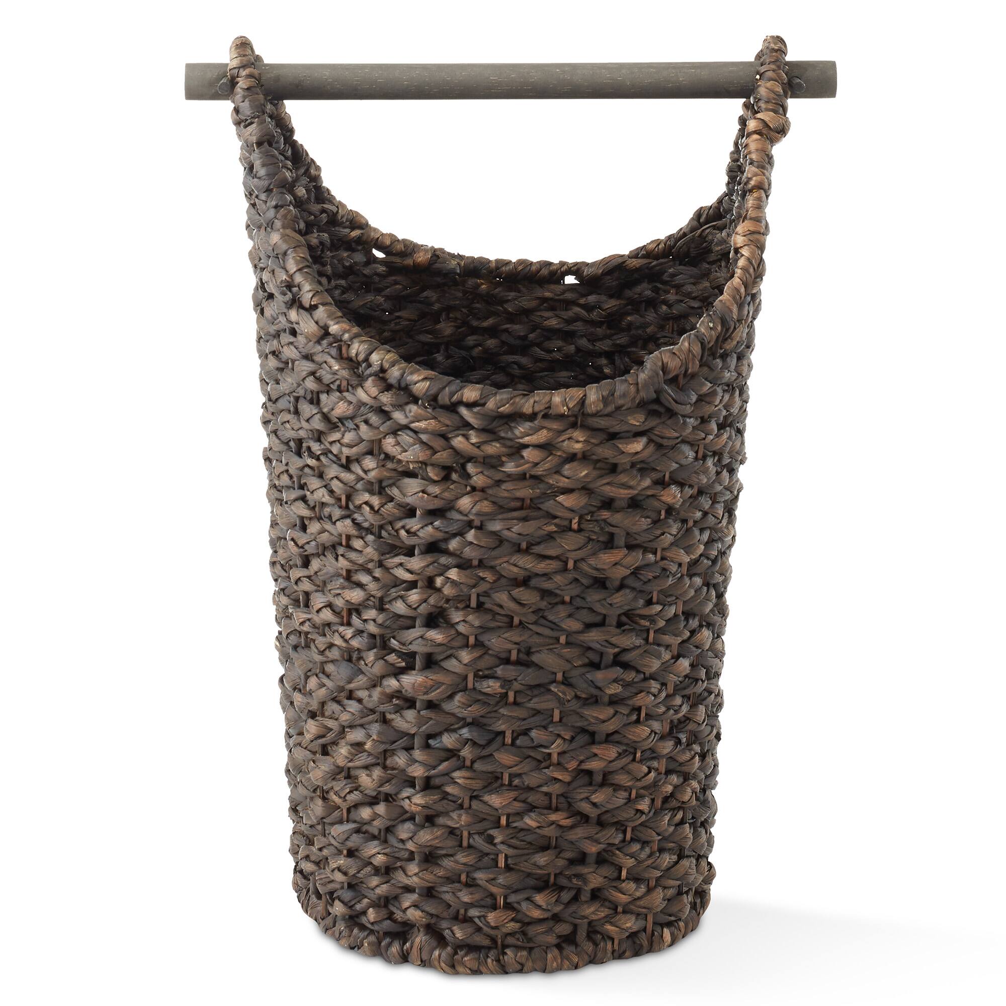 Alt View 5. Casafield - Toilet Paper Roll Holder Storage Basket - Hyacinth Wicker Bathroom Tissue Bin - Espresso.