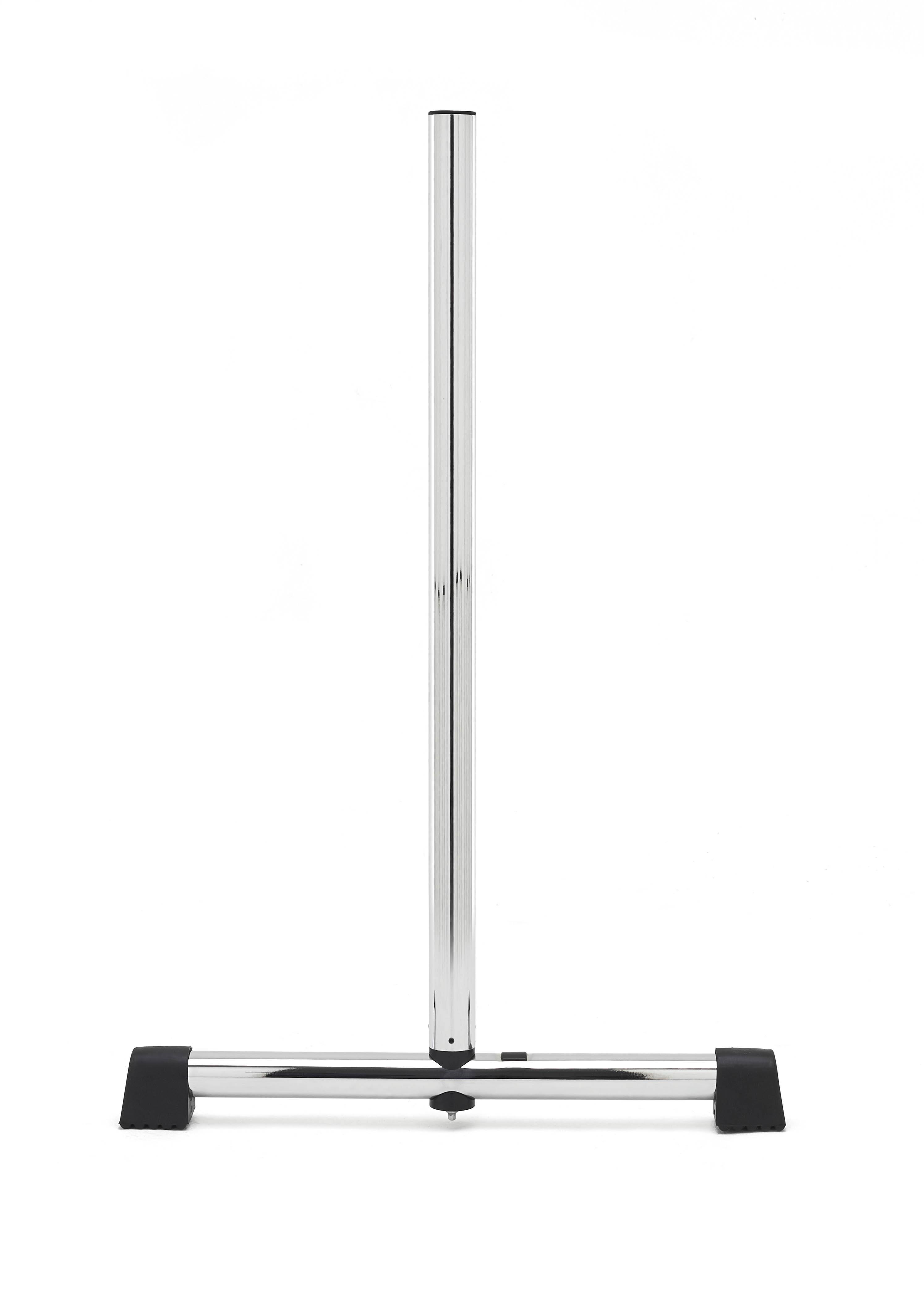 Front. Gibraltar Hardware - Standard Fixed T-Leg Assembly for Power Rack System, 18" T-Leg, 30" Vertical Tube, Chrome Drum Rack Expansion Part.