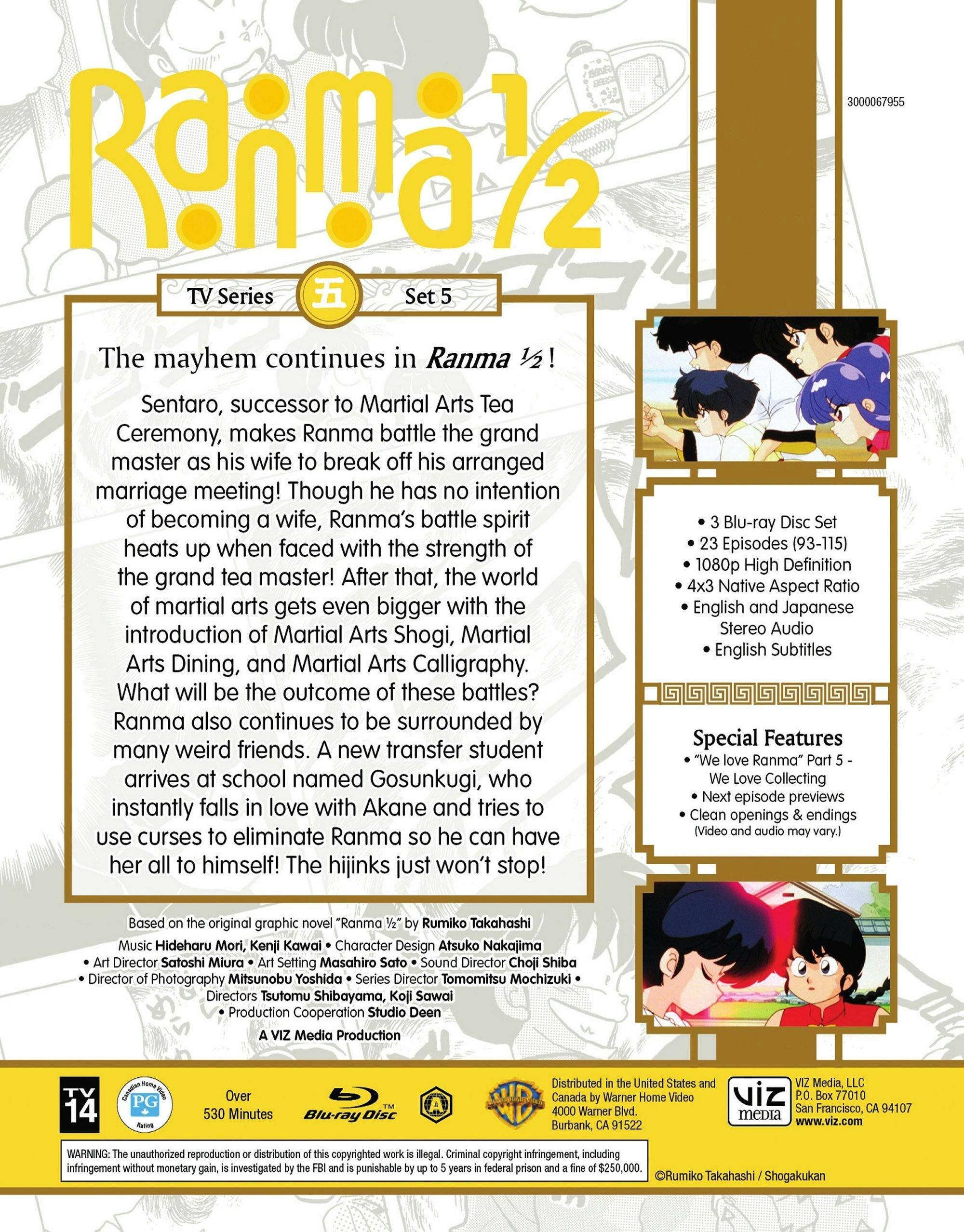 Back. Ranma 1/2 - TV Series Set 5 Standard Edition [Blu-ray].