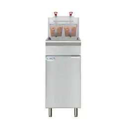 Koolmore - 40 lb. Floor Standing Liquid Propane Commercial Fryer with 90,000 BTU in Stainless-Steel, ETL Listed (KM-FDF40-LP) - Silver