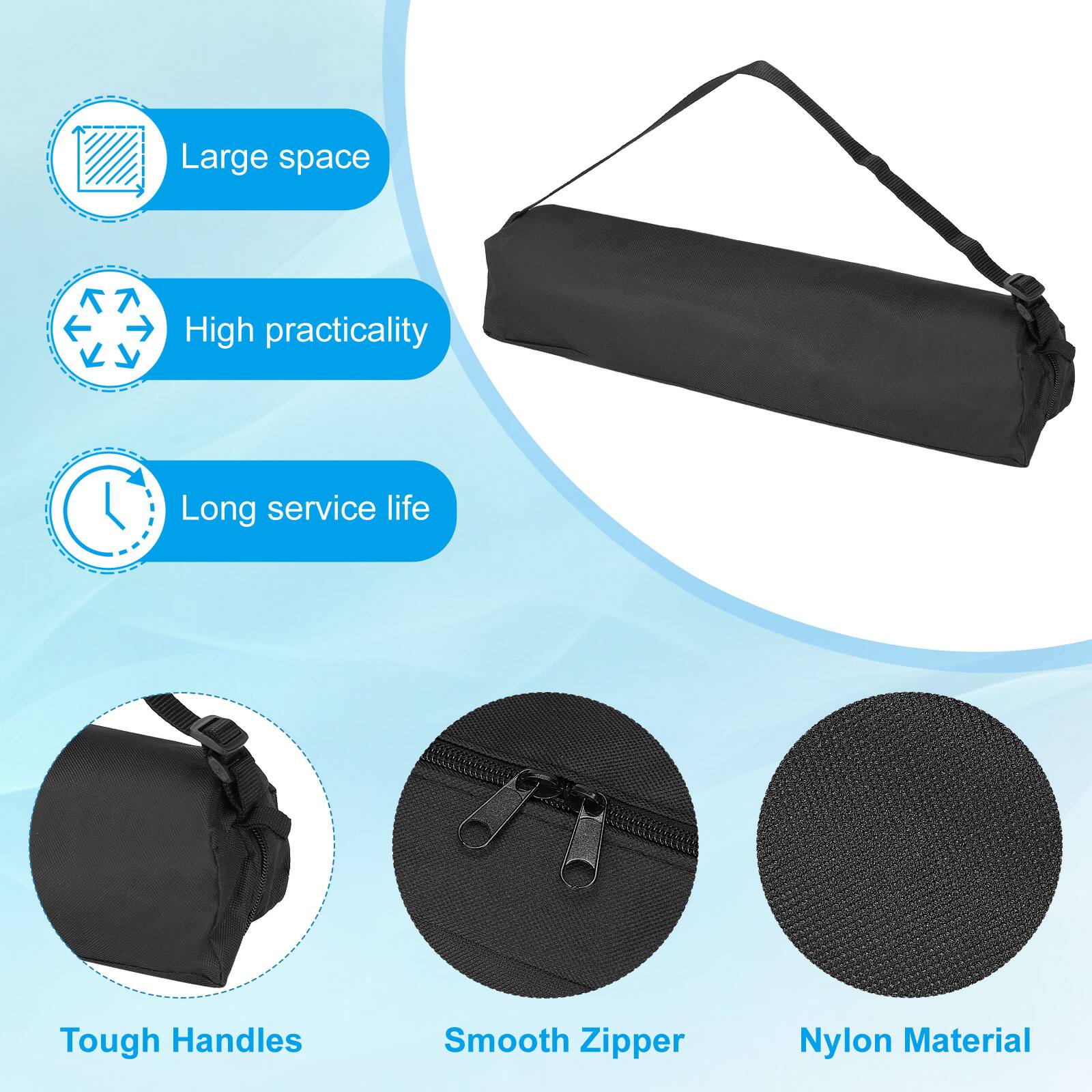 - Large space
- High practicality
- Long service life
- Tough Handles
- Smooth Zipper
- Nylon Material