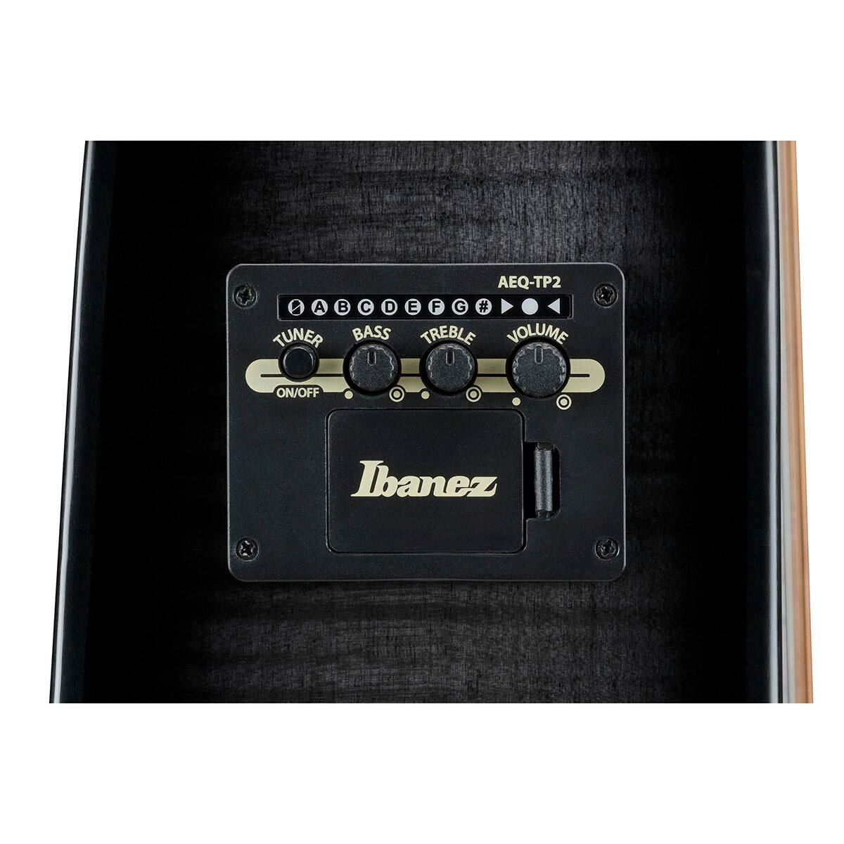 AEQ-TP2  
A B C D E F G #  
TUNER BASS TREBLE VOLUME  
ON/OFF  
Ibanez