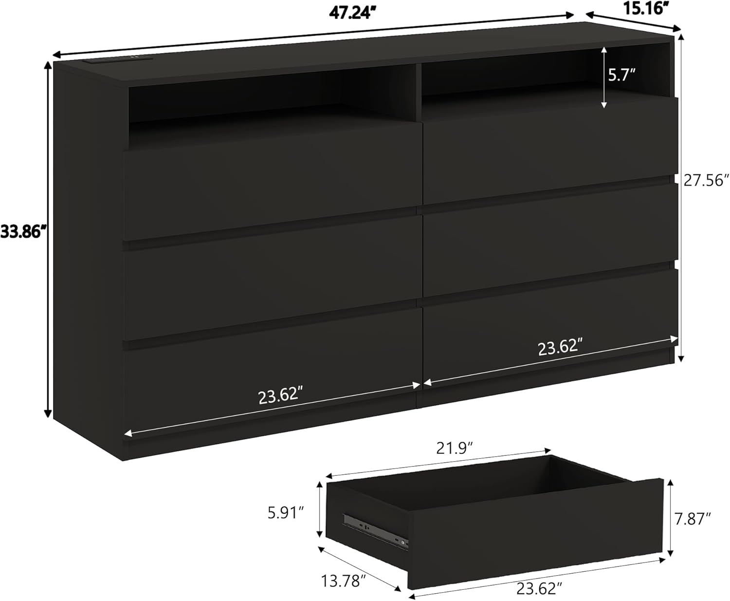 47.24" 15.16" 5.7" 27.56" 33.86" 23.62" 23.62" 21.9" 5.91" 7.87" 13.78" 23.62"