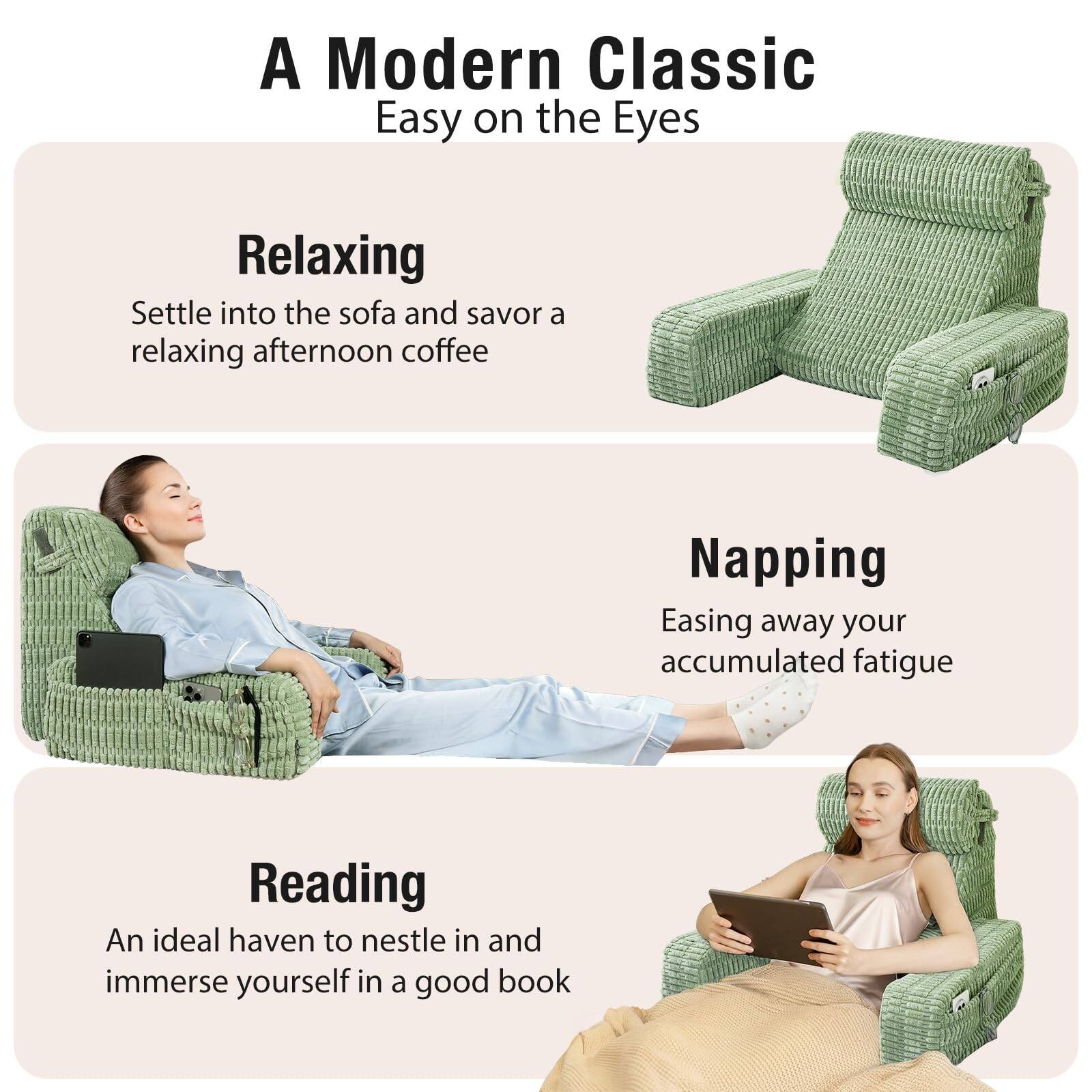 A Modern Classic  
Easy on the Eyes  

Relaxing  
Settle into the sofa and savor a relaxing afternoon coffee  

Napping  
Easing away your accumulated fatigue  

Reading  
An ideal haven to nestle in and immerse yourself in a good book