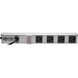 Eaton Tripp Lite Series 4-Outlet Power Strip, 10 ft. (3.05 m) Cord, NEMA 5-15P Plug, 12 in. - NEMA 5-15P - 4 x NEMA - Gray,Black