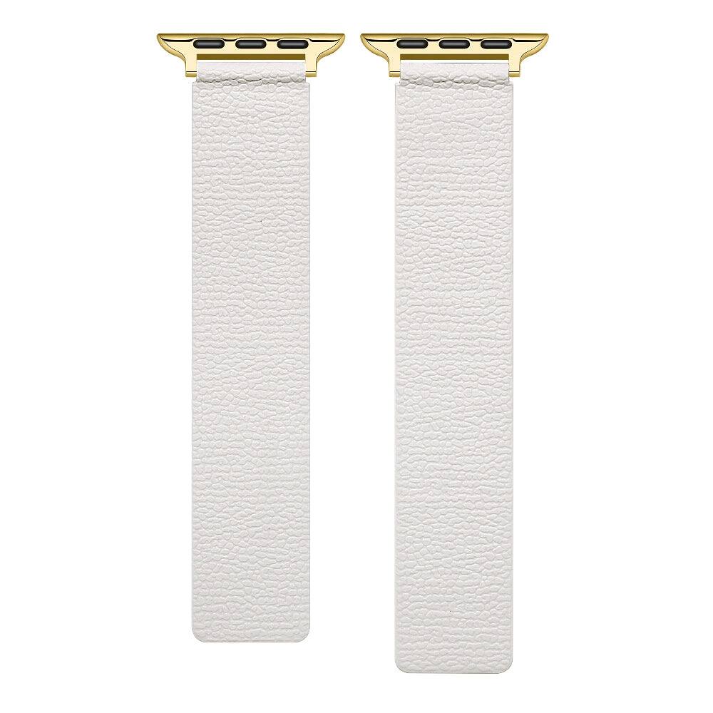 Left. Posh Tech - Lychee Magnetic Silicone Band for Apple Watch - Cloud White.
