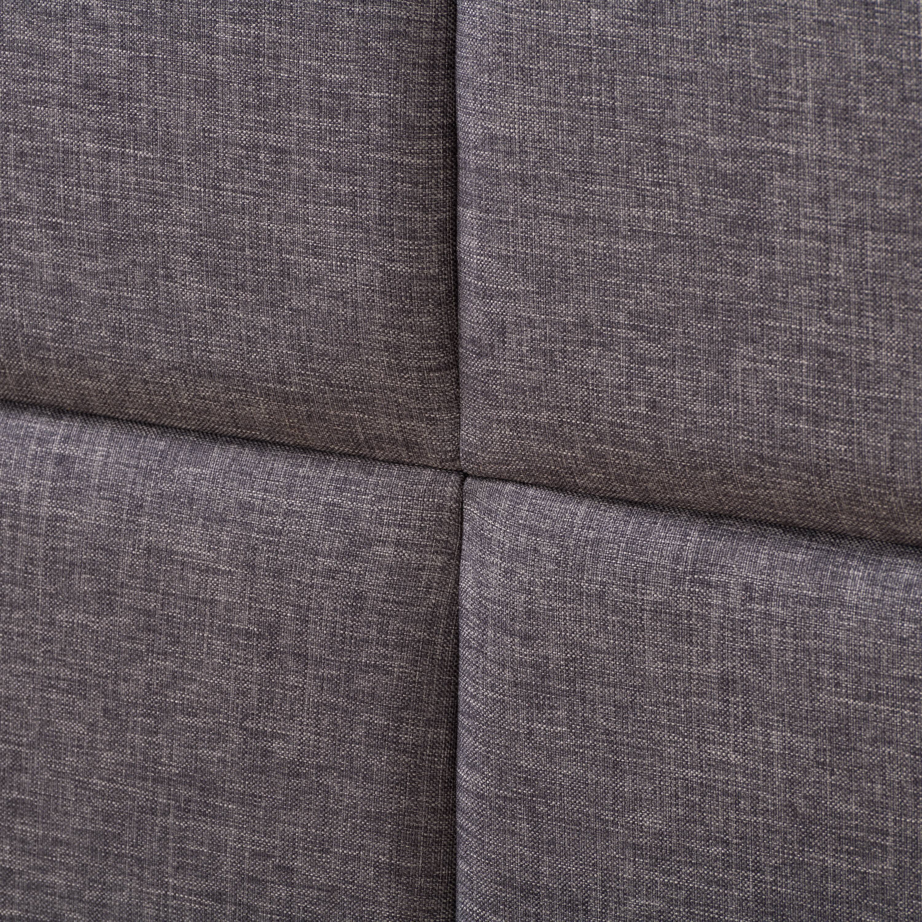 Alt View 2. CorLiving - CorLiving Emerson Dark Grey Upholstered Queen Platform Bed Frame with Rectangle Tufted Headboard and Slats - Dark Grey.