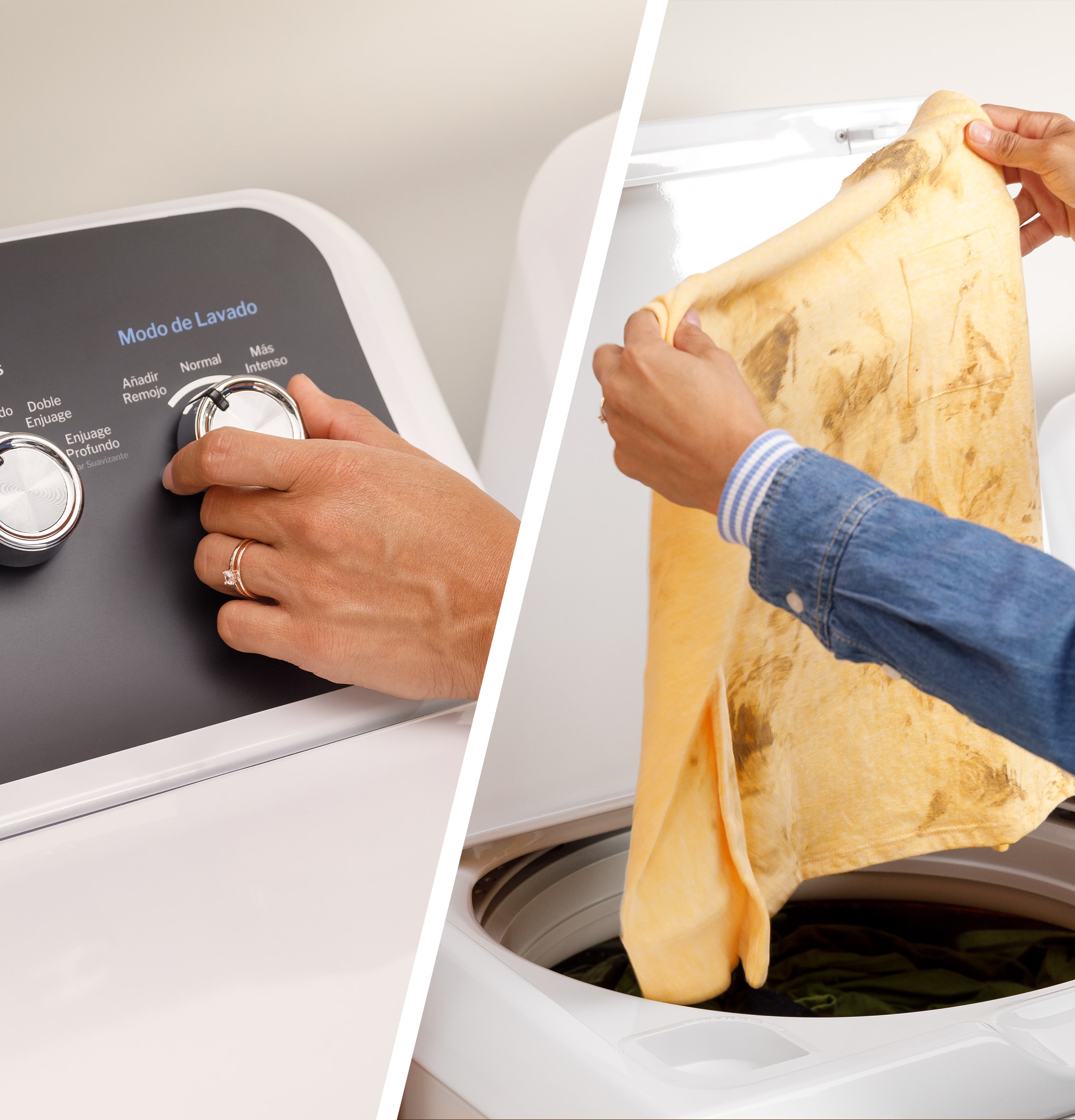 Alt View 18. GE - 4.5 Cu. Ft. High-Efficiency Top Load Washer with Spanish Control Panel - White with Matte Black.