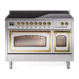 ILVE - Nostalgie II 48 inch Induction Range with 6 Induction Elements - Stainless Steel