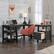 Front. Sauder - Trestle L-Desk- Raven Oak - Raven Oak.