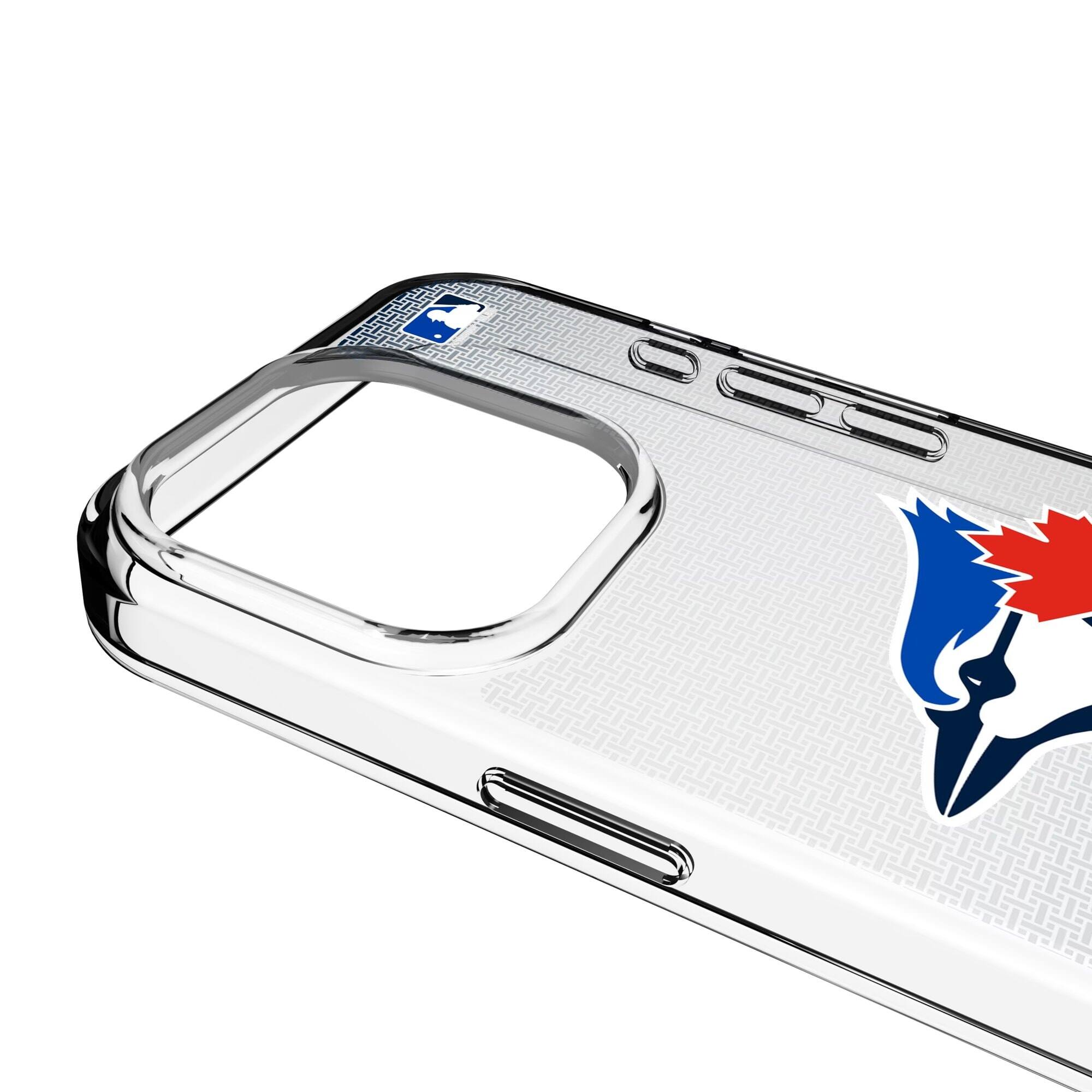 Alt View 2. Keyscaper - Toronto Blue Jays Linen Logo iPhone Clear Case - 15 - Multicolor.