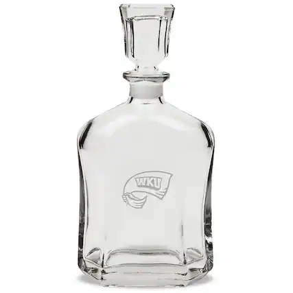 Front. Jardine - Western Kentucky Hilltoppers 23.75oz. Crystal Whiskey Decanter - Multicolor.