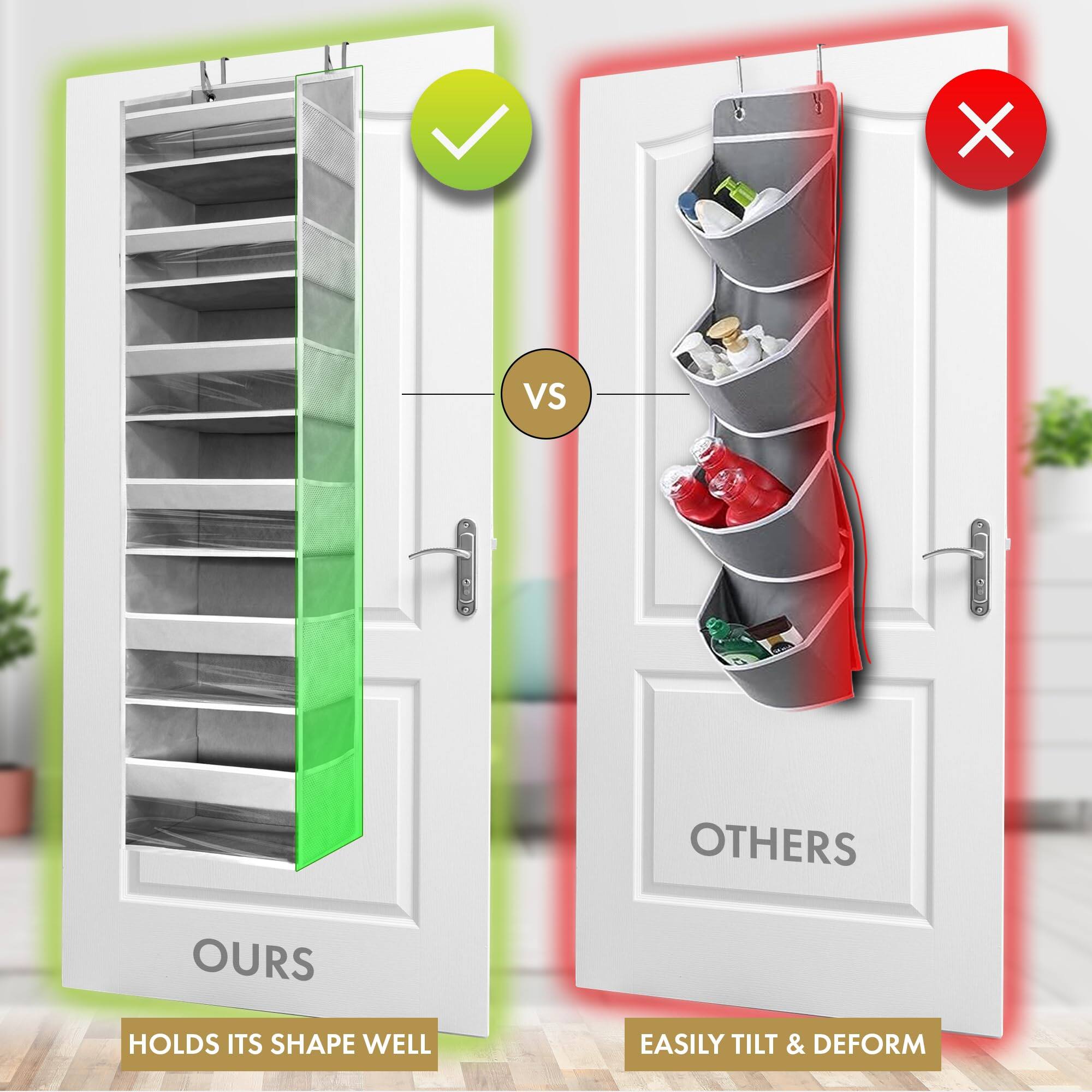 **OURS**  
HOLDS ITS SHAPE WELL

**VS**

**OTHERS**  
EASILY TILT & DEFORM