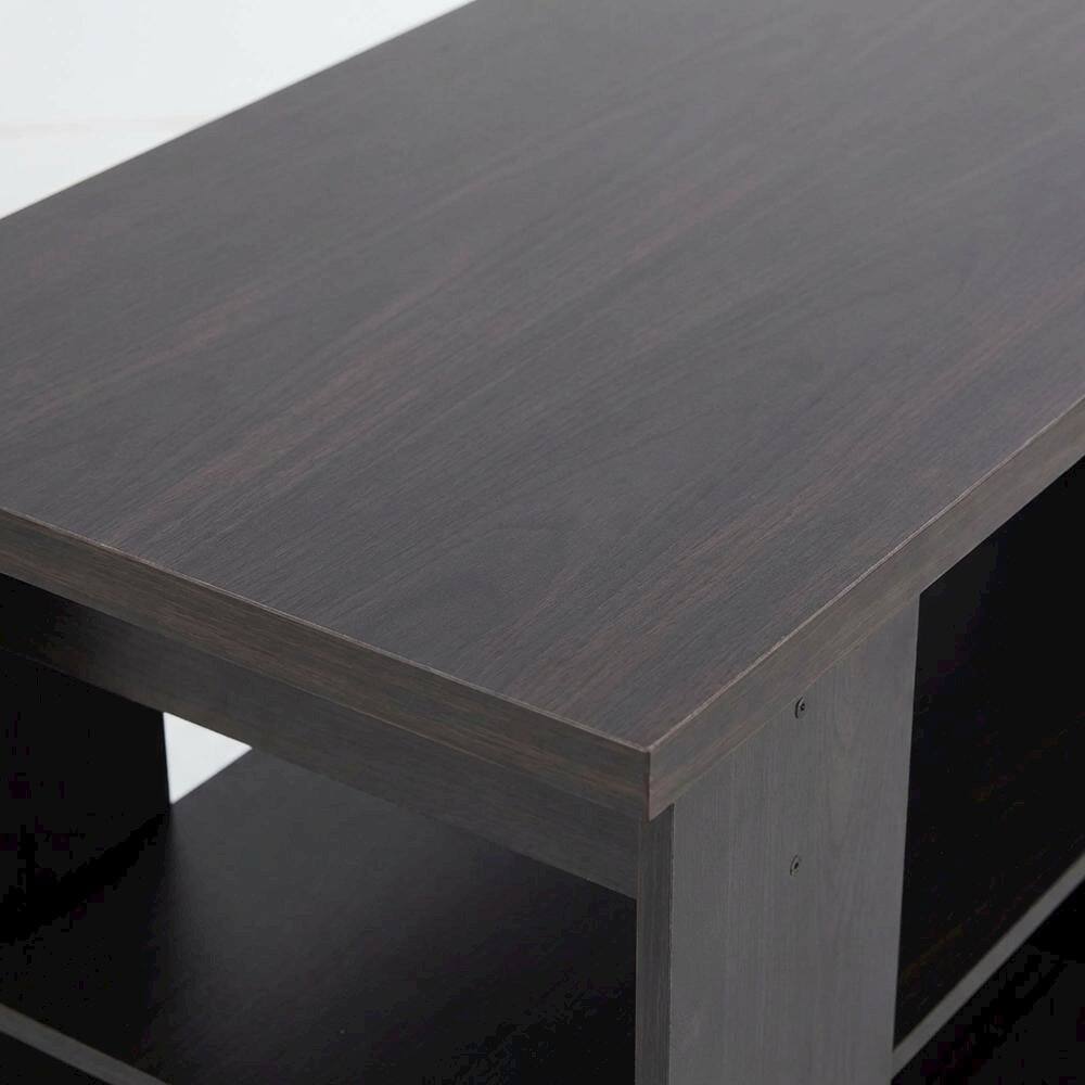 Alt View 4. FurniFact - Espresso TV Stand for Up to 50-Inch with Composite Wood Finish - Brown Black.