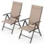 Left. Costway - 2 PCS Patio Folding Dining Chair with 7-Level Adjustable High Backrest for Garden - Brown.