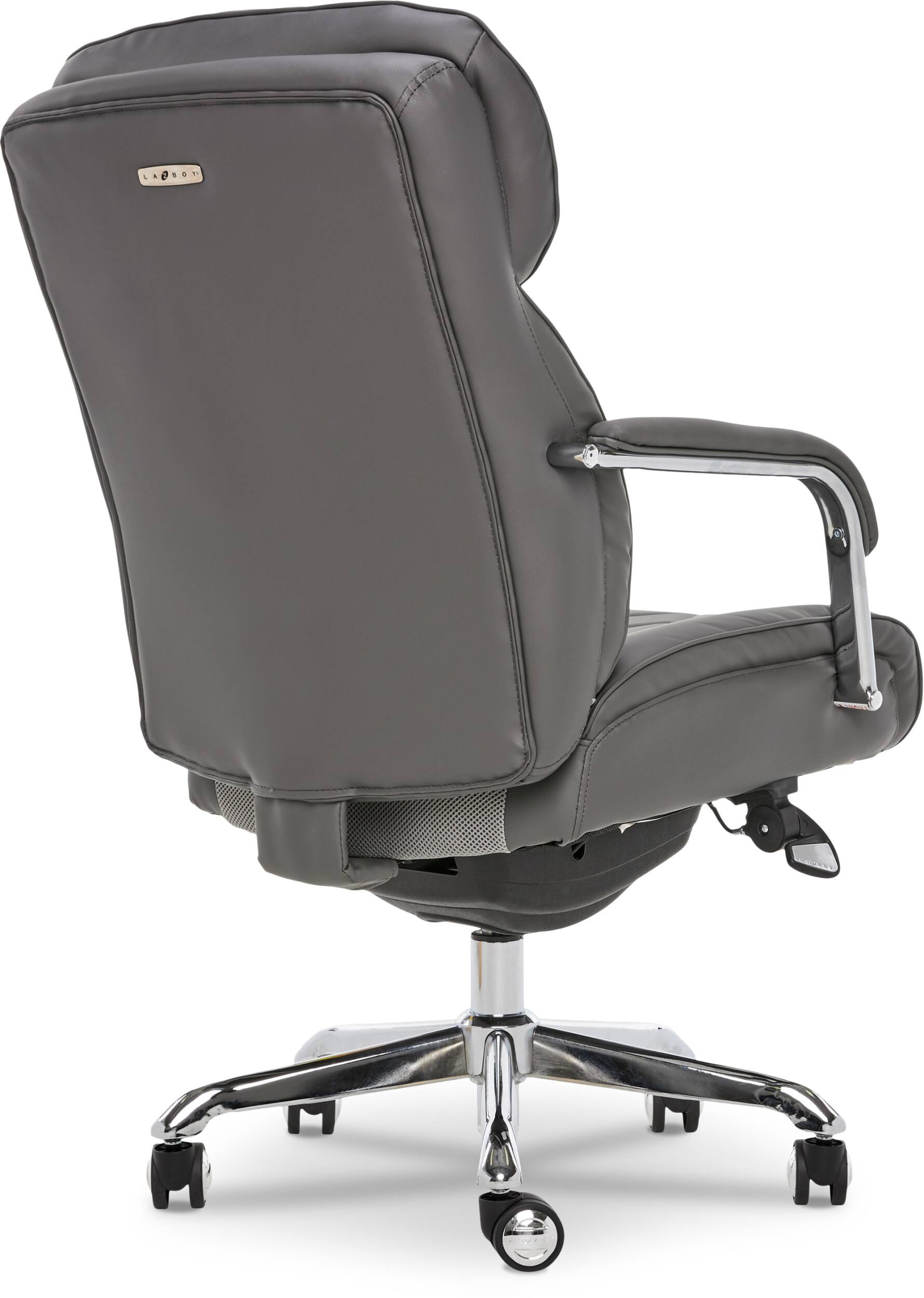 Alt View 20. La-Z-Boy - Comfort and Beauty Sutherland Diamond-Quilted Bonded Office Chair - Moon Rock Gray.