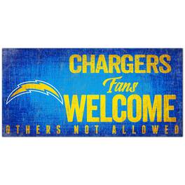 Fan Creations - Los Angeles Chargers 6" x 12" Fans Welcome Sign - Multicolor