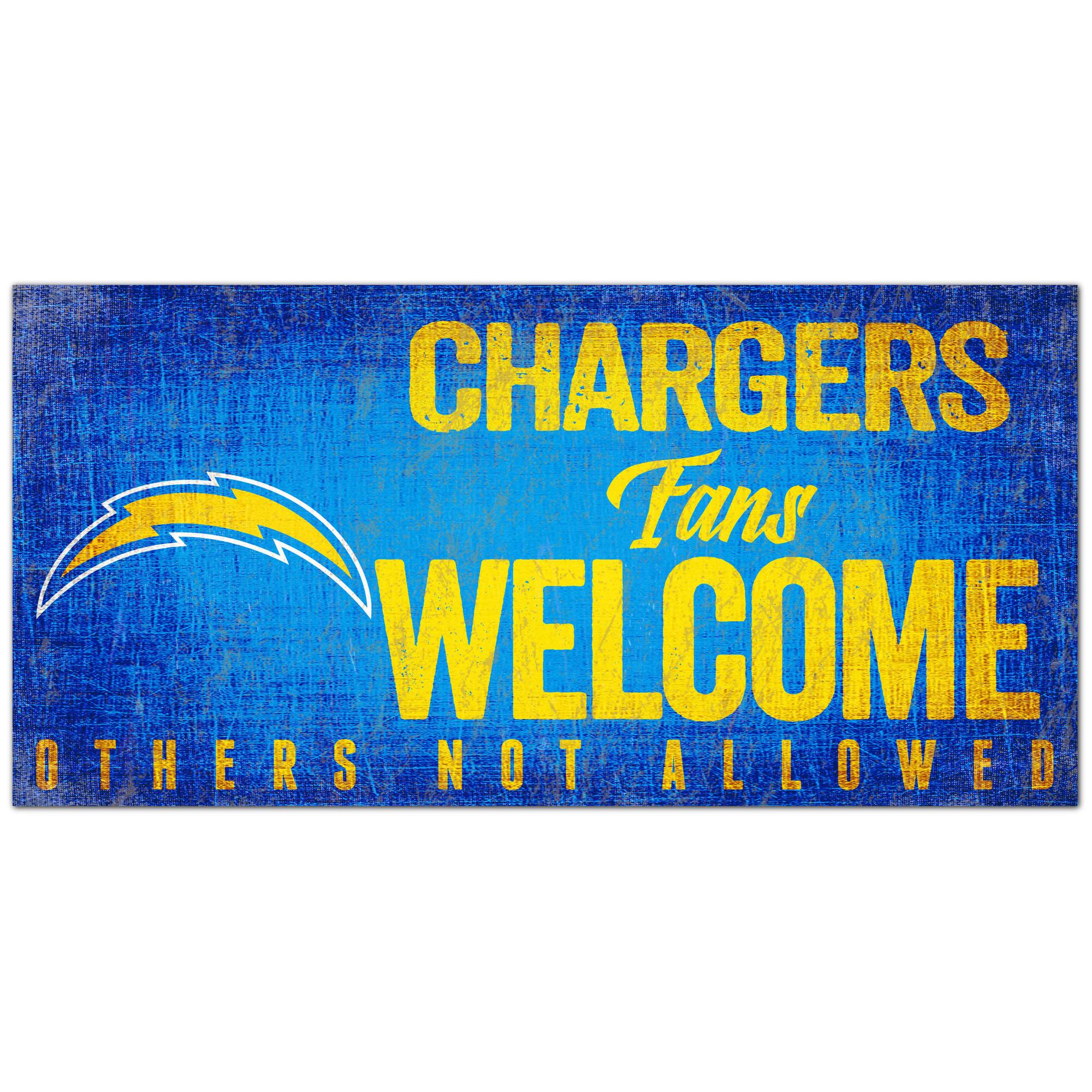 Los Angeles Chargers 6" x 12" Fans Welcome Sign