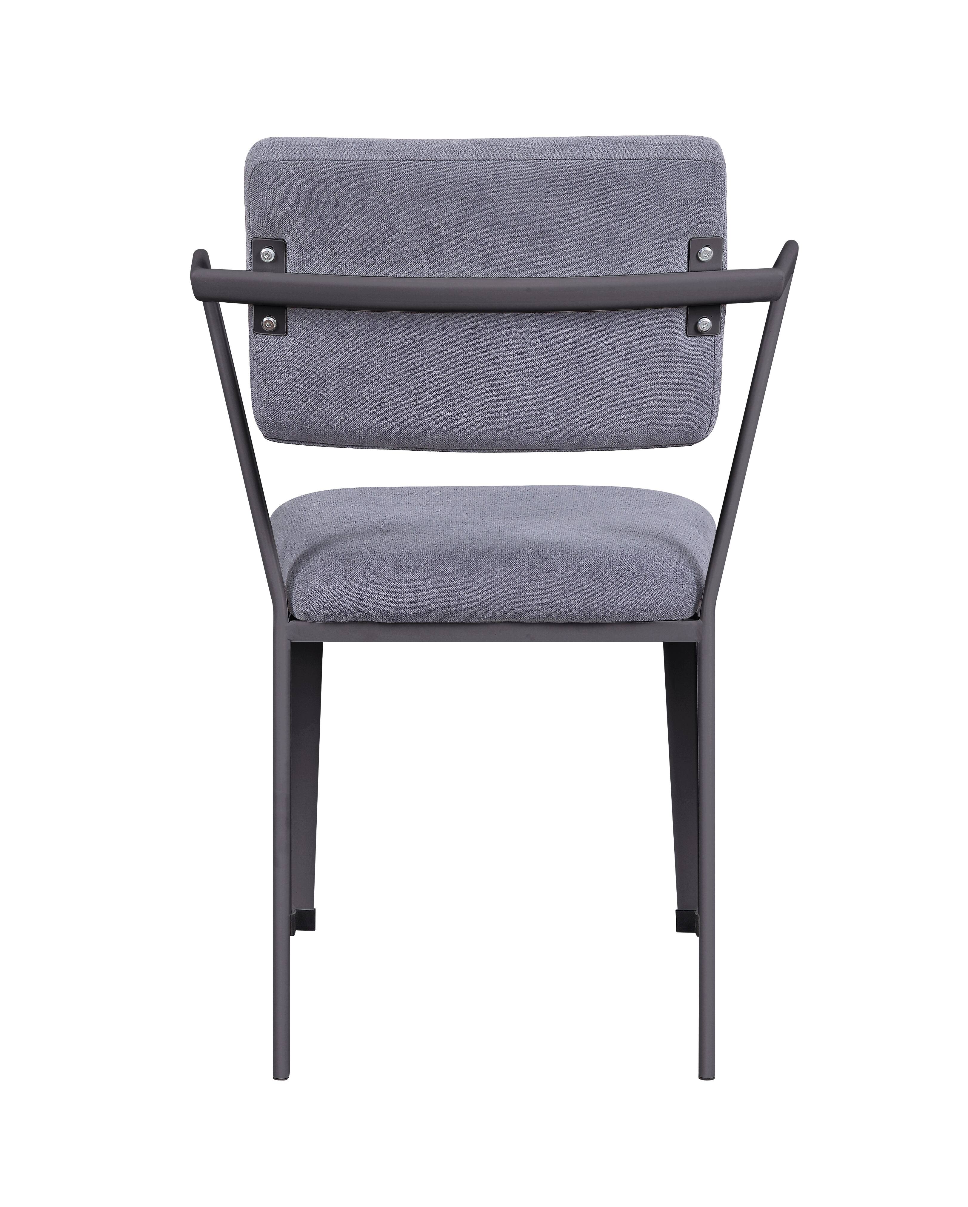 Alt View 1. Manhattan Lane - Metal Chair with Fabric Upholstered Seat and Back - Gray.