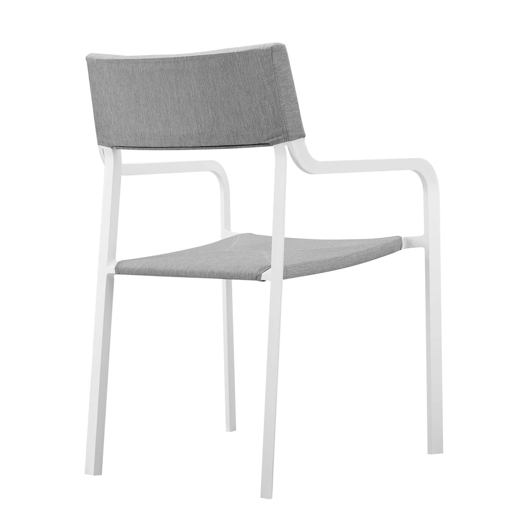Back. Modway - Raleigh Stackable Outdoor Patio Aluminum Dining Armchair by Modway - White Gray.
