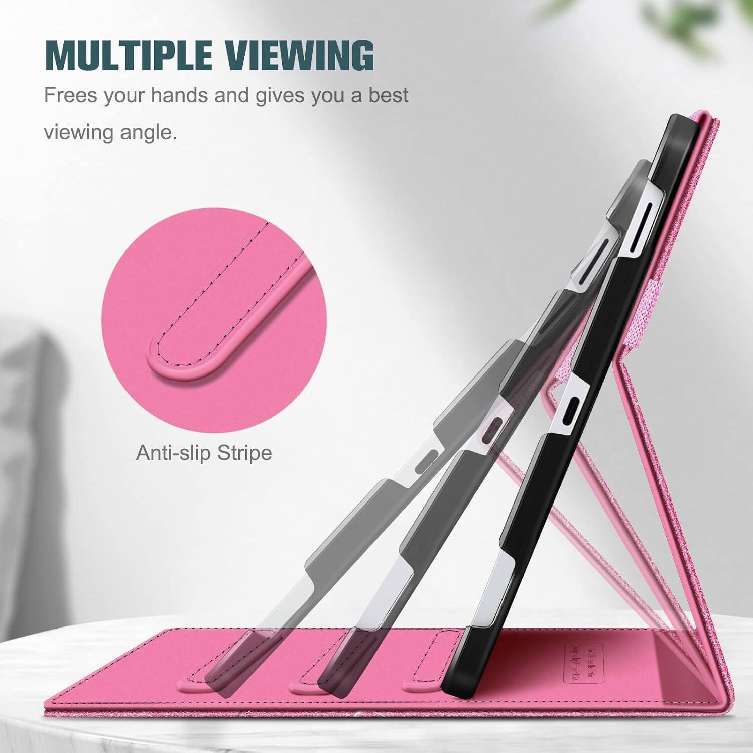 MULTIPLE VIEWING  
Frees your hands and gives you a best viewing angle.  

Anti-slip Stripe