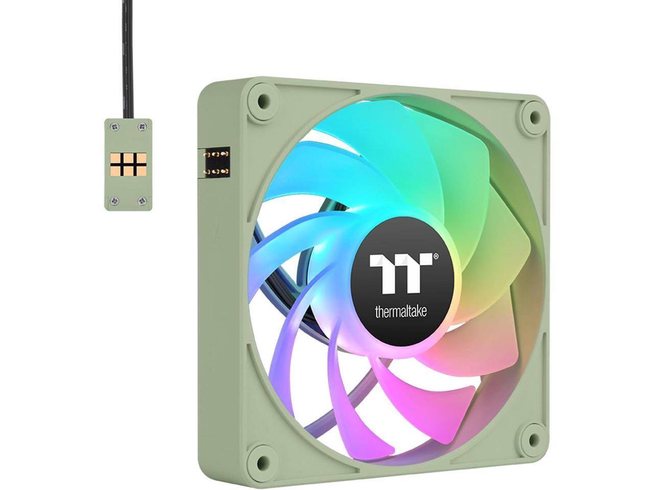 Alt View 2. Thermaltake - Thermaltake CT120 EX ARGB Green 3-Pack Fan, Magnetic, 5V Sync, 16.8M Colors, 120mm Case Fan - Matcha Green.