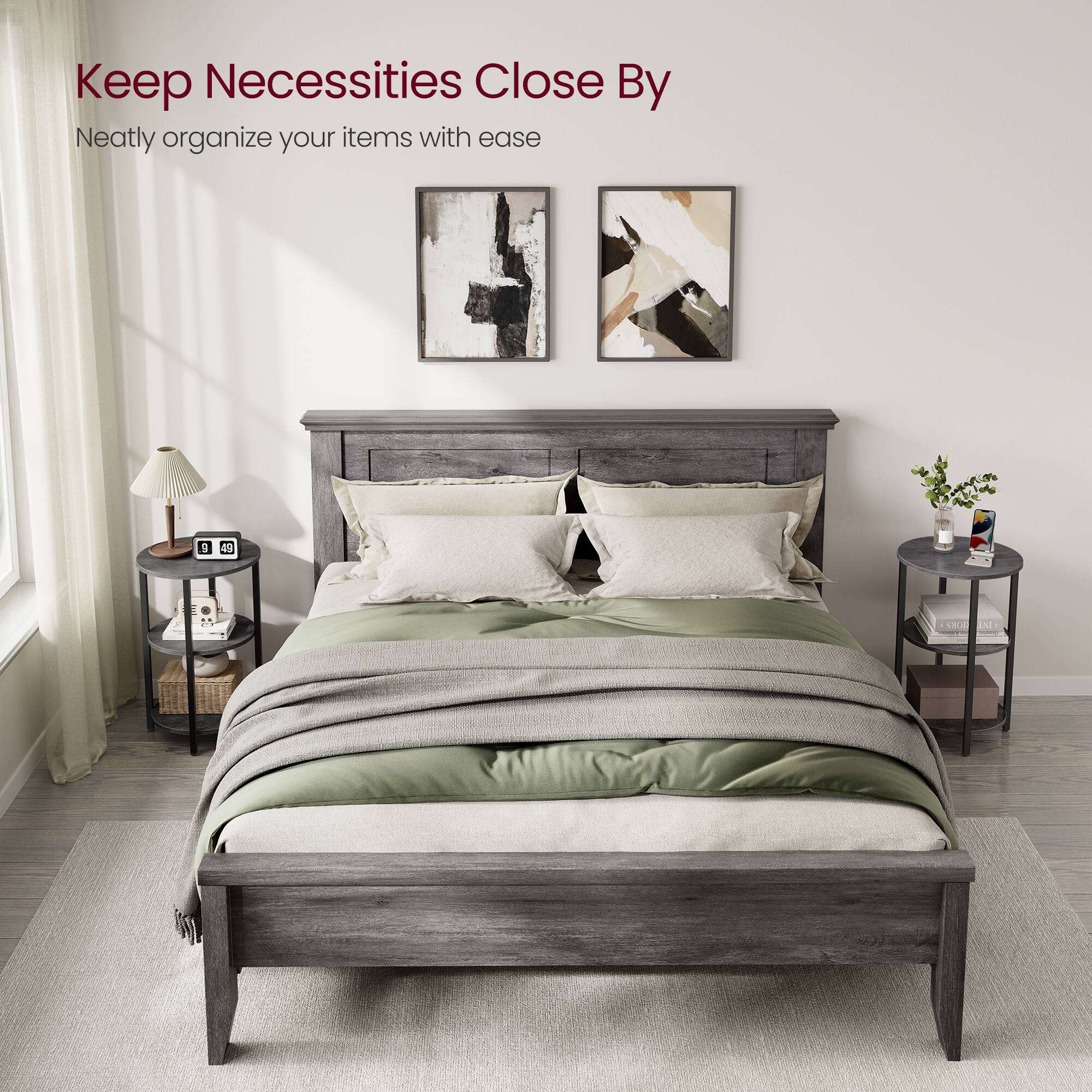 Keep Necessities Close By  
Neatly organize your items with ease