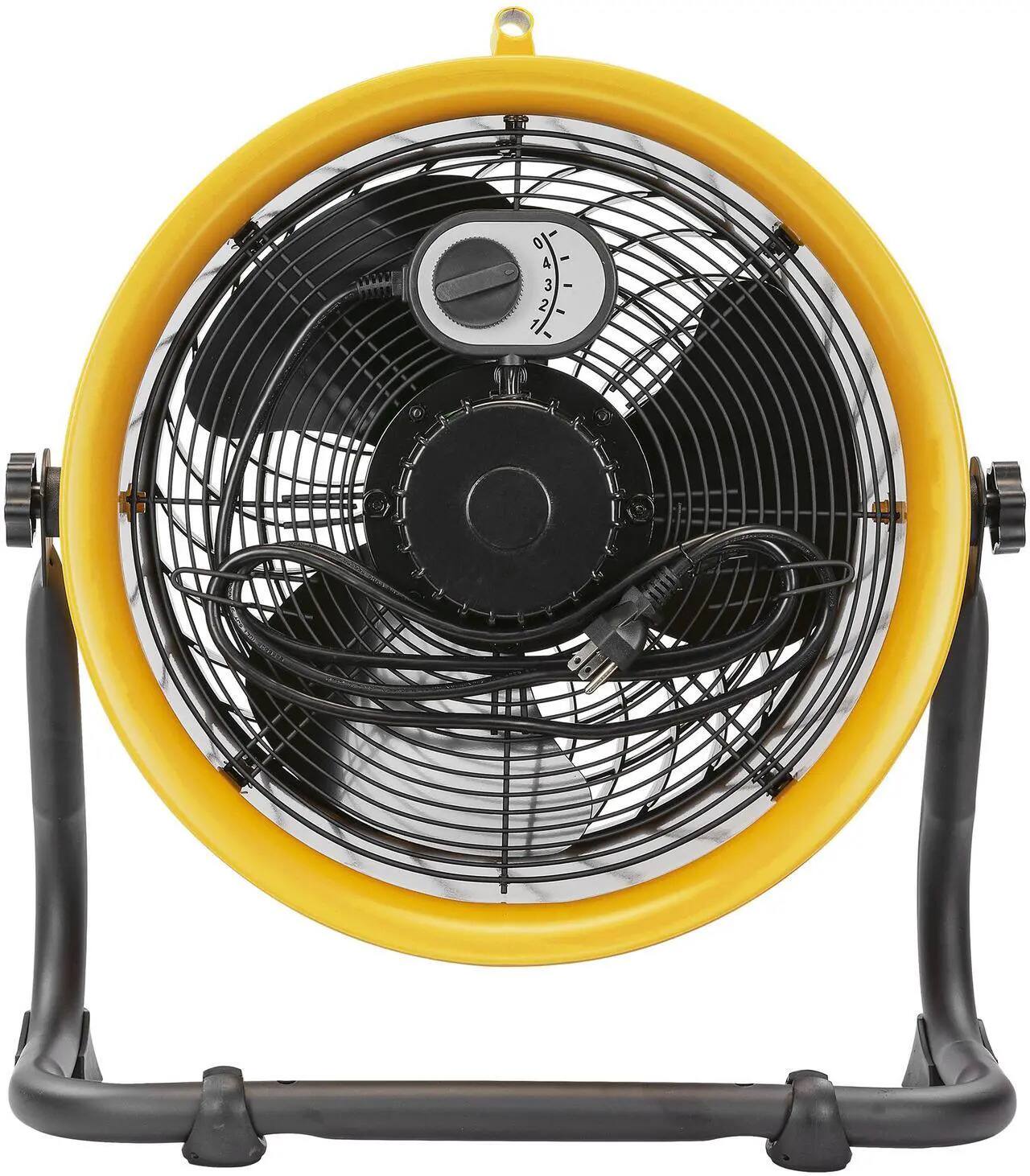 Alt View 3. Caterpillar - Caterpillar® 14" High-Velocity Fan (Yellow, 2-in-1): 2,300 CFM, 4-Speed, 360° Adjustable, Dual Ball Bearing.