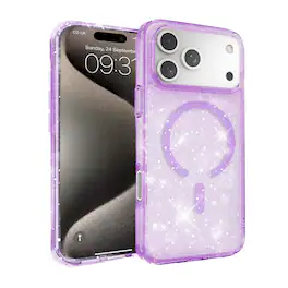 Entronix - Glitter Case for iPhone 17 Pro Max - Durable Magnetic Protection - Purple