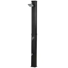 Outsunny - Gallons Solar Heated Shower with Free-Rotating Shower Head, Temperature Adjustment & Foot Shower - Black