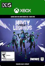 SERIES X S XBOX GAME ADD-ON: XBOX SERIES X/S MINI PACK LEGENDS SMART DELIVERY TEEN T Violence ESRB In-Game Purchases FORTNITE EPIC GAMES REQUIRES: GAME INTERNET