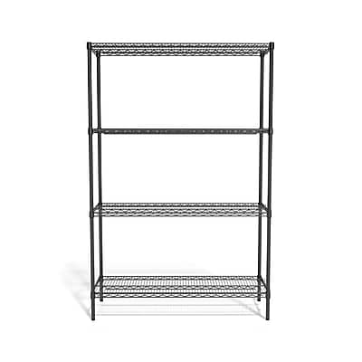 Alt View 1. Coastwide Professional - 4-Shelf Wire Unit, 48"W - Black.