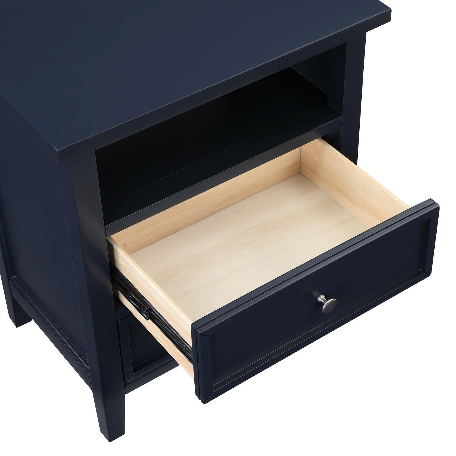Alt View 2. Spaco - Spaco 2 Drawer Nightstand, Midnight, Storage Cabinet for Bedroom - Dark Blue.