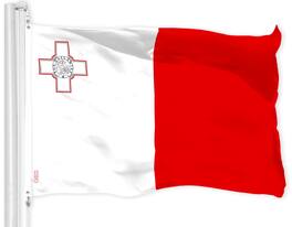 G128 - Malta (Maltese) Flag 3x5 ft, 150D Polyester Dye-Sublimated Print with Brass Grommets - Assorted Colors
