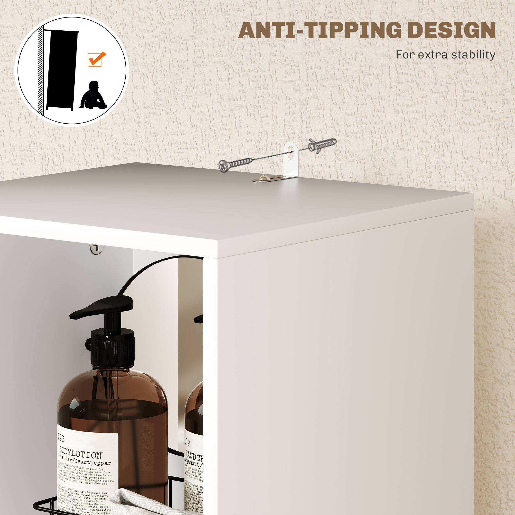 ANTI-TIPPING DESIGN For extra stability
BODYLOTION