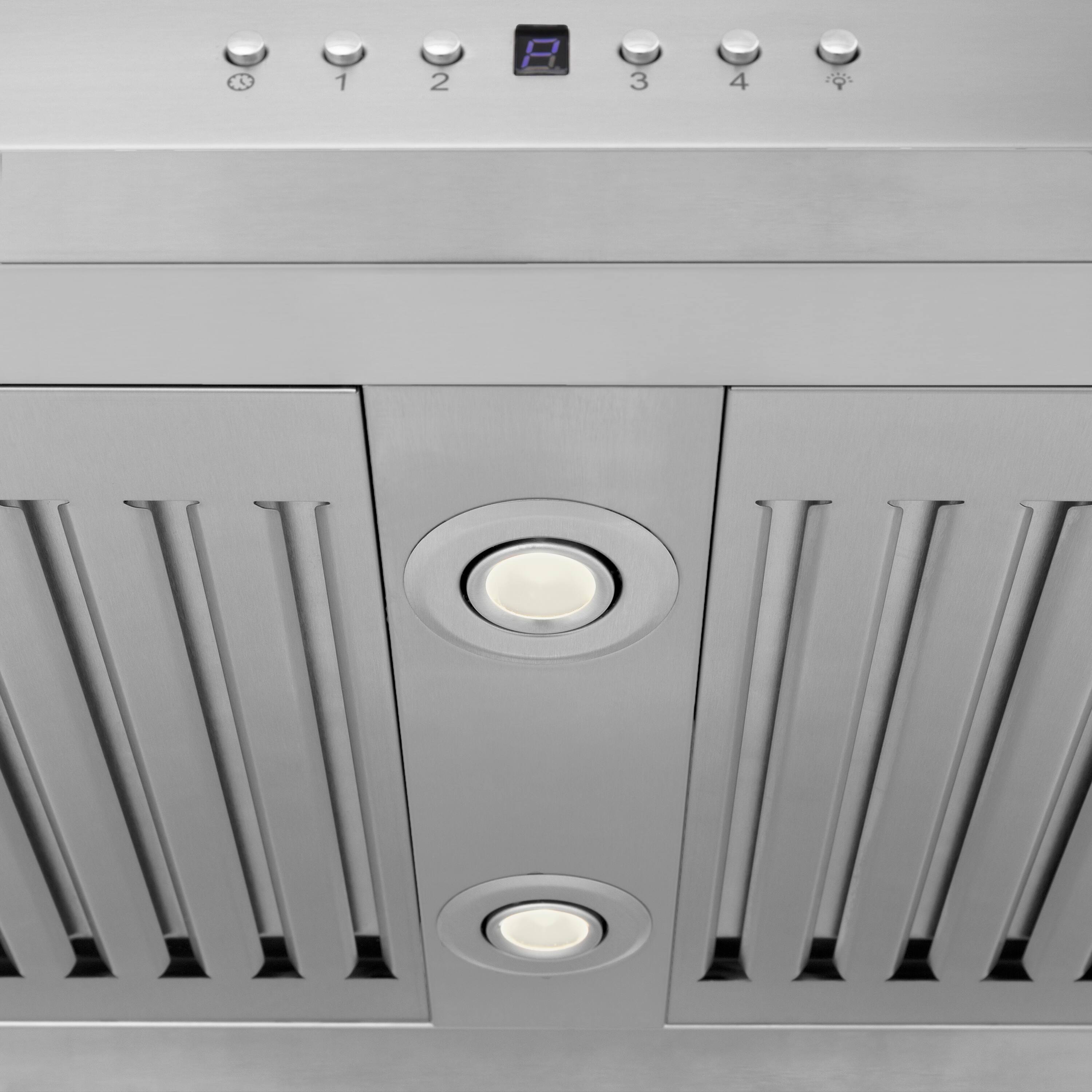 Alt View 3. ZLINE - 36 in. ZLINE CrownSound™Ducted Vent Island Mount Range Hood in Stainless Steel with Built-in Bluetooth Speakers - Stainless Steel.
