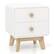 Alt View 19. Costway - 1 PCS Nightstand Mid Century Modern Bedside Table with 2 Drawers Solid Rubber Wood Legs - White.