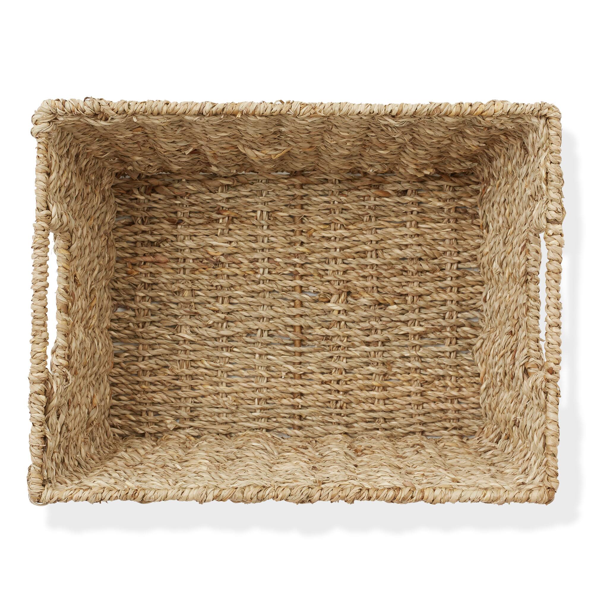 Alt View 5. Casafield - 4pk Hyacinth Seagrass Storage Baskets with Handles for Shelves - Natural - Seagrass.