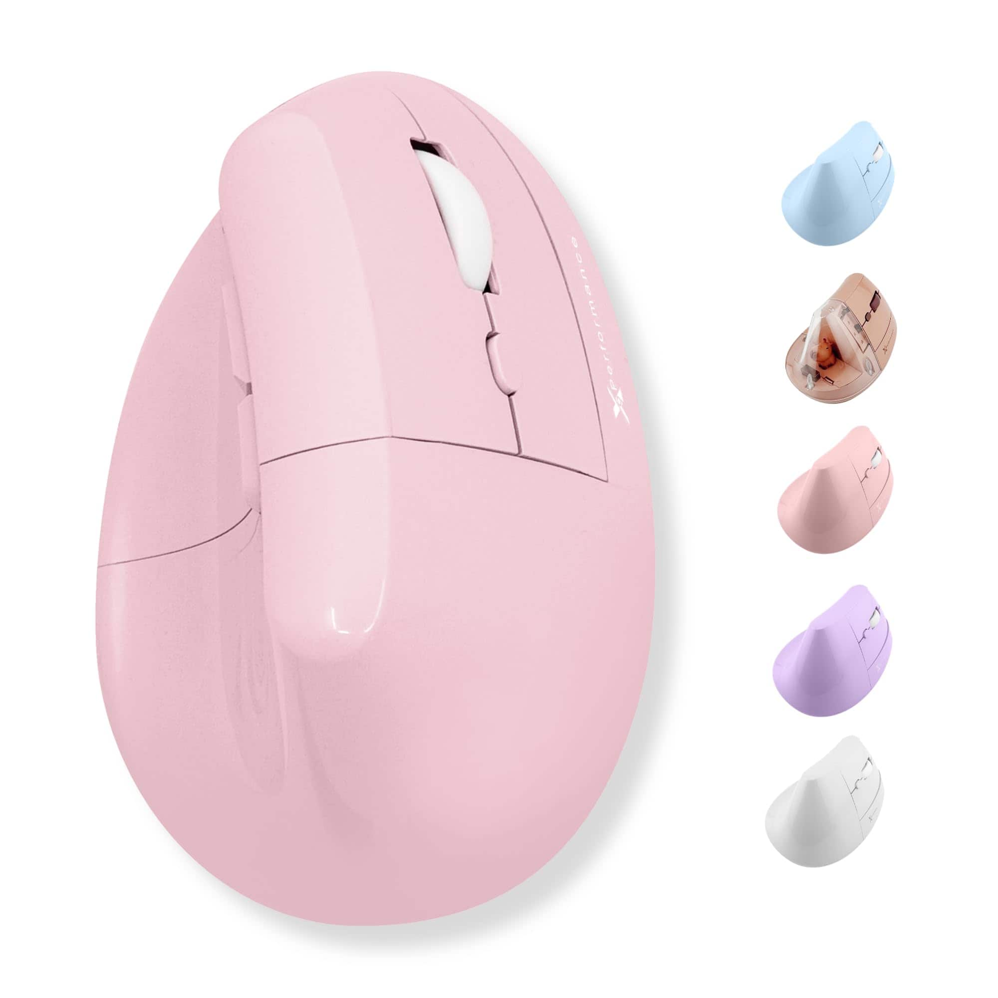 Front. X9 - X9 Performance Wireless Vertical Ergonomic Mouse - (BT + 2.4Ghz) - Click in Comfort - Up to 4000 DPI, 6 Button - Pink - Pink.