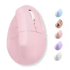 Front. X9 - X9 Performance Wireless Vertical Ergonomic Mouse - (BT + 2.4Ghz) - Click in Comfort - Up to 4000 DPI, 6 Button - Pink - Pink.